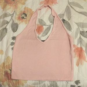 Brandy Melville baby pink halter top